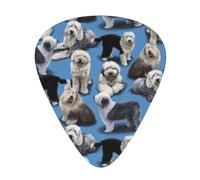 Viejo perro pastor inglés,12 púas de guitarra, 3 grosores diferentes para guitarra acústica, bajo y ukelele