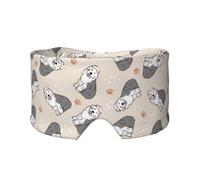 Viejo perro pastor inglés,Máscara para ojos con bloqueo de luz y protección ocular completa para dormir, orejeras y ojos.