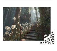Viejo Puente peatonal de Madera en un Bosque primitivo Rompecabezas para Adultos |DandeLeo Seed Heads| 1000pcs (75x50cm) Juegos EduGatoivos De Decoración del Hogar
