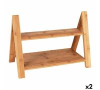 Viejo Valle Tabla de Servir Doble Altura Bambú 39,7 x 20,3 x 18 cm (2 Unidades)