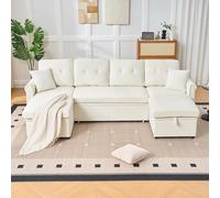 VIEKOS Sofá esquinero en forma de U con función de dormir y cajón, sofá cama grande con espacio de almacenamiento adicional, cómodo sofá de terciopelo para sala de estar o habitación de invitados