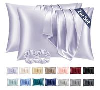 Vielit Funda de almohada de raso 50x70 cm, suave como la seda, mejor cuidado que la de seda, para cabello y piel con 2 gomas