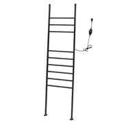 Vielrosse Radiador de toallas eléctrico, de pie, calentador de toallas en forma de escalera con temporizador, 42,5 x 160 cm, 150 W, acero inoxidable, toallero de baño, color negro, IPX4