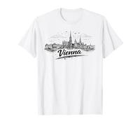 Viena, Austria, Ciudad, Contorno, Viaje, Bosquejo, Arte Camiseta