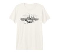 Viena, Austria, Ciudad, Contorno, Viaje, Bosquejo, Arte Camiseta Premium