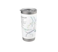 Viena Austria Tren Ferrocarril - Souvenir Ruta Mapa Europa Vaso térmico de acero inoxidable de doble pared