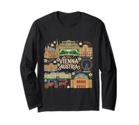 Viena, Austria, Viaje, Recuerdo, Ciudad, Monumento, Regalo turístico Manga Larga