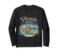 Viena, Austria, Viaje, Recuerdo, Ciudad, Monumento, Regalo turístico Manga Larga