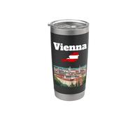 Viena viaje souvenir horizonte amante Austria mapa bandera austriaca Vaso térmico de acero inoxidable de doble pared