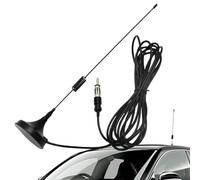 Viene el mástil aéreo de Radio para automóvil: Antena Universal para vehículo Am FM | Reemplazo de Antena de automóvil R | Cable de Metal PP Soporte Negro para señal de Radio FM 88-108mhz Ajuste Un