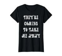 Vienen a llevarme lejos Camiseta gráfica económica, Mujer, Negro, XL