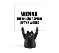 Vienna Music Capital of The World Memo Holder Cartoon Black Cat Stand Decoración