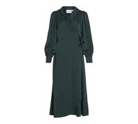 Vila Vienna Ravenna L/S Ankle Wrap Dress-Noos Vestido, Plateado, 42 Mujeres