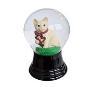 VIENNA SNOWGLOBE - Bola de Nieve de Cristal auténtico, Casi como la Nieve Real, diseño de Gato Sentado 8 cm