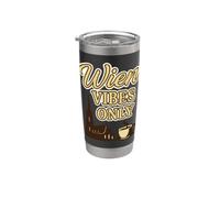 Vienna Vibes Only - Ciudad austriaca clásica y cultura del café Vaso térmico de acero inoxidable de doble pared