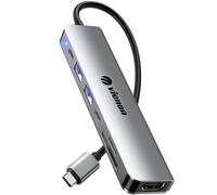 VIENON - Adaptador HDMI USB C 7 en 1 con HDMI 4K, lector de tarjetas SD/TF, 100 W PD, 2 puertos USB 3.0, puertos de datos USB C compatibles con MacBook Pro, XPS más dispositivos tipo C