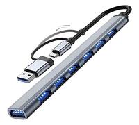 VIENON Hub USB 3.0 con 7 puertos, aluminio USB C a USB 3.0 Hub para MacBook, Mac Pro/Mini, iMac, PS4, PS5, Surface Pro, Flash Drive, Samsung