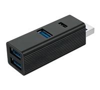 VIENON Hub USB 3.0 de 4 puertos, adaptador USB de aluminio con puerto de alimentación, expansor divisor USB de alta velocidad de 5 Gbp para laptop, PC, escritorio, coche, conectar disco U, unidad