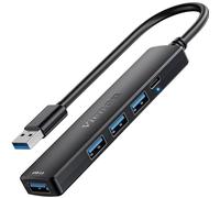 VIENON Hub USB 3.0 de 5 puertos, extensor USB divisor USB con puerto de alimentación/datos USB-C de 5 V, extensor USB para laptop de puerto A, PC, PS4/5, Xbox, coche y más