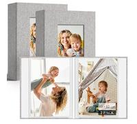 Vienrose Álbum de Fotos 10x15 cm 2 Pack, 50 Bolsillos para 100 Fotos, Gris