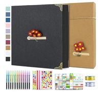 Vienrose Album de Fotos 10x15 Scrapbook con Espiral (60 Páginas Negra) Pegar y Escribir DIY Scrapbooking Álbum de Recortes para Familia Bebé, Aniversario Bodas, Vacaciones, 30x30 cm