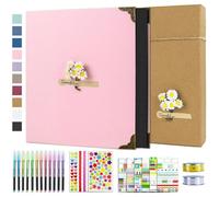 Vienrose Album de Fotos 10x15 Scrapbook con Espiral (60 Páginas Negra) Pegar y Escribir DIY Scrapbooking Álbum de Recortes para Familia Bebé, Aniversario Bodas, Vacaciones, 30x30 cm