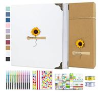 Vienrose Album de Fotos 10x15 Scrapbook con Espiral (60 Páginas Negra) Pegar y Escribir DIY Scrapbooking Álbum de Recortes para Familia Bebé, Aniversario Bodas, Vacaciones, 30x30 cm
