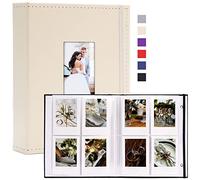 Vienrose Álbum de Fotos Instax Mini para 208 Fotos Compatible con Fujifilm Instax 12 11 90 Polaroid Snap Kodak Zink, 104 Bolsillos por Álbum Beige (1 Paquete)