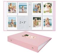 Vienrose Álbum de Fotos Polaroid, Photo Album y Álbum de Fotos para Fujifilm Instax Mini Film, Compatible con Mini 12 11 9 y Polaroid Snap, 104 Bolsillos, hasta 208 Imágenes, Rosa