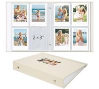 Vienrose Álbum de Fotos Polaroid, Photo Album y Álbum de Fotos para Fujifilm Instax Mini Film, Compatible con Mini 12 11 9 y Polaroid Snap, 104 Bolsillos, hasta 208 Imágenes, Beige