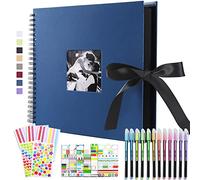 Vienrose Álbum de Fotos Scrapbook Álbumes de Recortes 30x30 cm 80 Páginas Negro DIY Spiral Scrapbooking 10x15 Foto para Regalo Boda Aniversario Nacimiento Bebé Cumpleaños y Recuerdos Familiares
