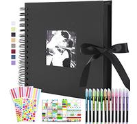 Vienrose Álbum de Fotos Scrapbook Álbumes de Recortes 30x30 cm 80 Páginas Negro DIY Spiral Scrapbooking 10x15 Foto para Regalo Boda Aniversario Nacimiento Bebé Cumpleaños y Recuerdos Familiares
