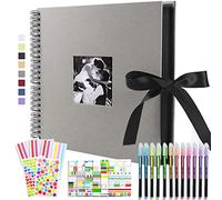 Vienrose Álbum de Fotos Scrapbook Álbumes de Recortes 30x30 cm 80 Páginas Negro DIY Spiral Scrapbooking 10x15 Foto para Regalo Boda Aniversario Nacimiento Bebé Cumpleaños y Recuerdos Familiares