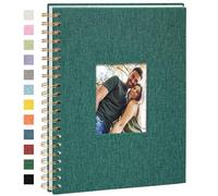 Vienrose Álbum de Fotos Scrapbook de Lino, 28 x 20,5 cm | Álbum de Recuerdos con 80 Páginas Blancas DIY Scrapbooking para Viajes en Familia Boda Navidad