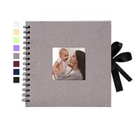 Vienrose Álbum Fotográfico de Álbum DIY Spiral Scrapbooking Álbumes de Recortes 20,5x20,5 cm 40 Páginas Negros Regalos de Valentino Boda Aniversario Nacimiento Bebé Cumpleaños y Recuerdos Familiares