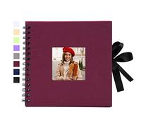 Vienrose Álbum Fotográfico de Álbum DIY Spiral Scrapbooking Álbumes de Recortes 20,5x20,5 cm 40 Páginas Negros Regalos de Valentino Boda Aniversario Nacimiento Bebé Cumpleaños y Recuerdos Familiares