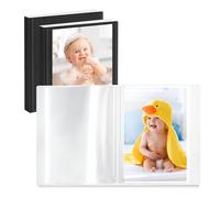 Vienrose Álbum Fotos 10x15 Set de 3 Álbum de Fotos Pequeño con Portada Personalizable 26 Bolsillos Superiores para 52 Fotos Diario Embarazo Libro Bebe Recuerdos, Negro