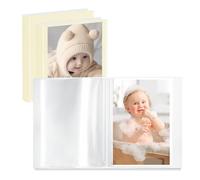 Vienrose Álbum Fotos 10x15 Set de 3 Álbum de Fotos Pequeño con Portada Personalizable 26 Bolsillos Superiores para 52 Fotos Diario Embarazo Libro Bebe Recuerdos, Beige