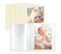 Vienrose Álbum Fotos 10x15 Set de 6 Álbum de Fotos Pequeño con Portada Personalizable 26 Bolsillos Superiores para 52 Fotos Diario Embarazo Libro Bebe Recuerdos, Beige