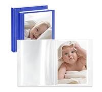 Vienrose Álbum Fotos 13x18 Set de 3 Álbum de Fotos Pequeño con Portada Personalizable 26 Bolsillos Superiores para 52 Fotos Diario Embarazo Libro Bebe Recuerdos, Azul