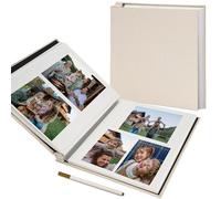 Vienrose Album Fotos Autoadhesivo 28x27 CM 40 Páginas Album de Fotos Para Pegar y Escribir Funda de Lino, Scrapbook para Boda Aniversario Baby Shower y Familia Con Bolígrafo Metálico