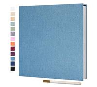 Vienrose Album Fotos Autoadhesivo 28x27 CM Album de Fotos Para Pegar y Escribir Funda de Lino Scrapbook Regalo Bebé Cumpleanos Recuerdos Boda Aniversario Familiares con un bolígrafo Metálico