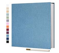 Vienrose Album Fotos Autoadhesivo 28x27 CM Album de Fotos para Pegar y Escribir Funda de Lino Scrapbook Regalo Bebé Cumpleanos Recuerdos Boda Aniversario Familiares con un bolígrafo, 60 páginas