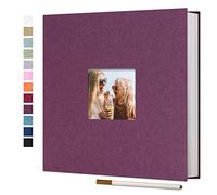 Vienrose Album Fotos Autoadhesivo 28x27 CM Album de Fotos Para Pegar y Escribir Funda de Lino Scrapbook Regalo Bebé Cumpleanos Recuerdos Boda Aniversario Familiares con un bolígrafo, 60 páginas