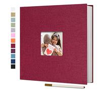 Vienrose Álbum Fotos Autoadhesivo 33x32 CM 40 páginas Scrapbook para Pegar y Escribir Funda de Lino Regalo Bebé Cumpleanos Recuerdos Boda Aniversario Familiares con Bolígrafo Metálico