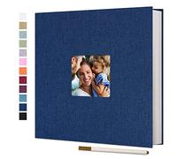 Vienrose Álbum Fotos Autoadhesivo 33x32 CM 40 páginas Scrapbook para Pegar y Escribir Funda de Lino Regalo Bebé Cumpleanos Recuerdos Boda Aniversario Familiares con Bolígrafo Metálico