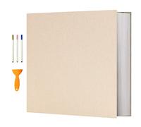 Vienrose Album Fotos Autoadhesivo 33x32 CM Album de Fotos Para Pegar y Escribir Funda de Lino Scrapbook Regalo Bebé Cumpleanos Recuerdos Boda Aniversario Familiares con un bolígrafo, 120 páginas