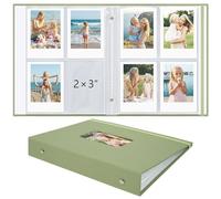 Vienrose Album Fotos Polaroid, Photo Album y Álbum de Fotos para Fujifilm Instax Mini Film, Compatible con Mini 12 11 9 y Polaroid Snap, 104 Bolsillos, hasta 208 Imágenes, Verde