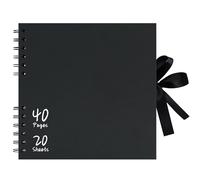 Vienrose Álbum Negro Fotos para Pegar y Escribir, 20,5x20,5 cm, 40 Páginas | Álbum de Recortes Scrapbooking DIY, Libro Papel Kraft Negro Grueso, para Bebé, Matrimonio, Familia, Viajes y Aniversario