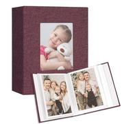 Vienrose Álbumes de Fotos Pequeños 15x10cm, 2 Paquetes Mini Álbum de Fotos con Cubierta de Lino, 50 Bolsillos 100 Fotos, Obras de Arte o Postales para Viajes y Regalo, Bebé, Boda, Aniversario,Morado